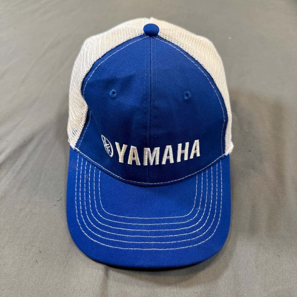 Yamaha Mesh Blue and White Trucker Hat Adjustable Baseball Cap